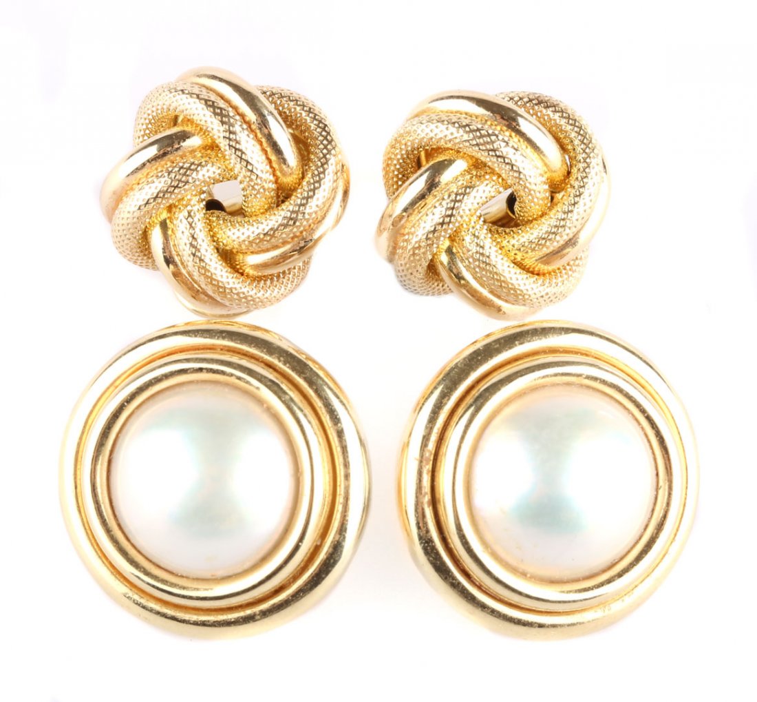 Two Pair of Clip Earrings in Gold (1 of 4)