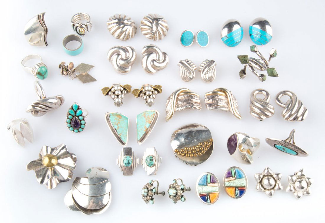 A Bag of Sterling Silver Earrings and Rings (1 of 4)