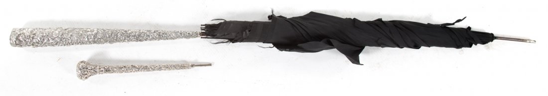 Two repousse sterling silver umbrella handles (1 of 4)