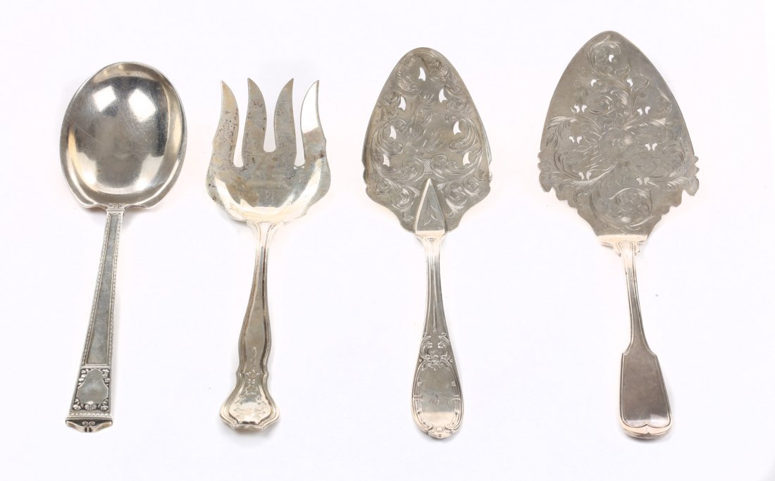 AE Warner and Tiffany silver serving items (1 of 6)