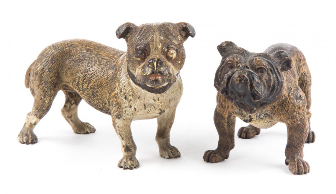 2 Vienna cold painted bronze English bulldogs (1 of 3)