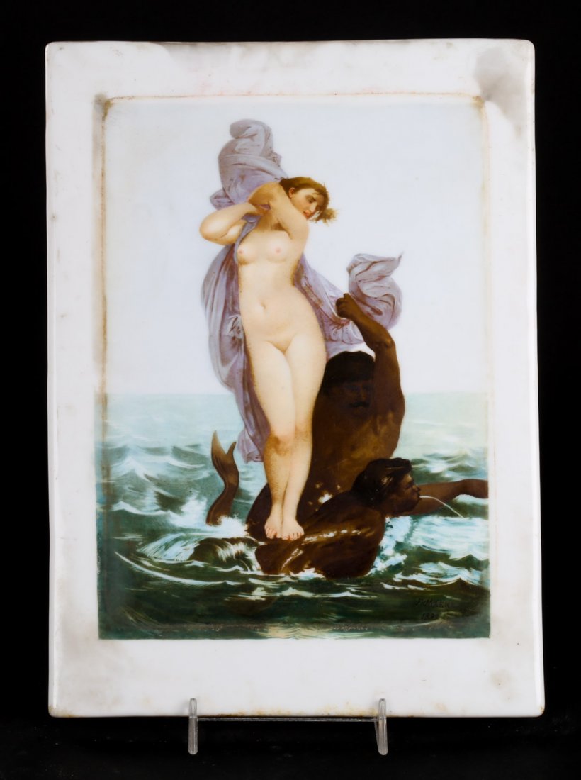 German painted porcelain mythological plaque (1 of 4)