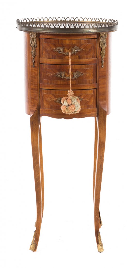 Regence style parquetry and marquetry inlaid table (1 of 6)