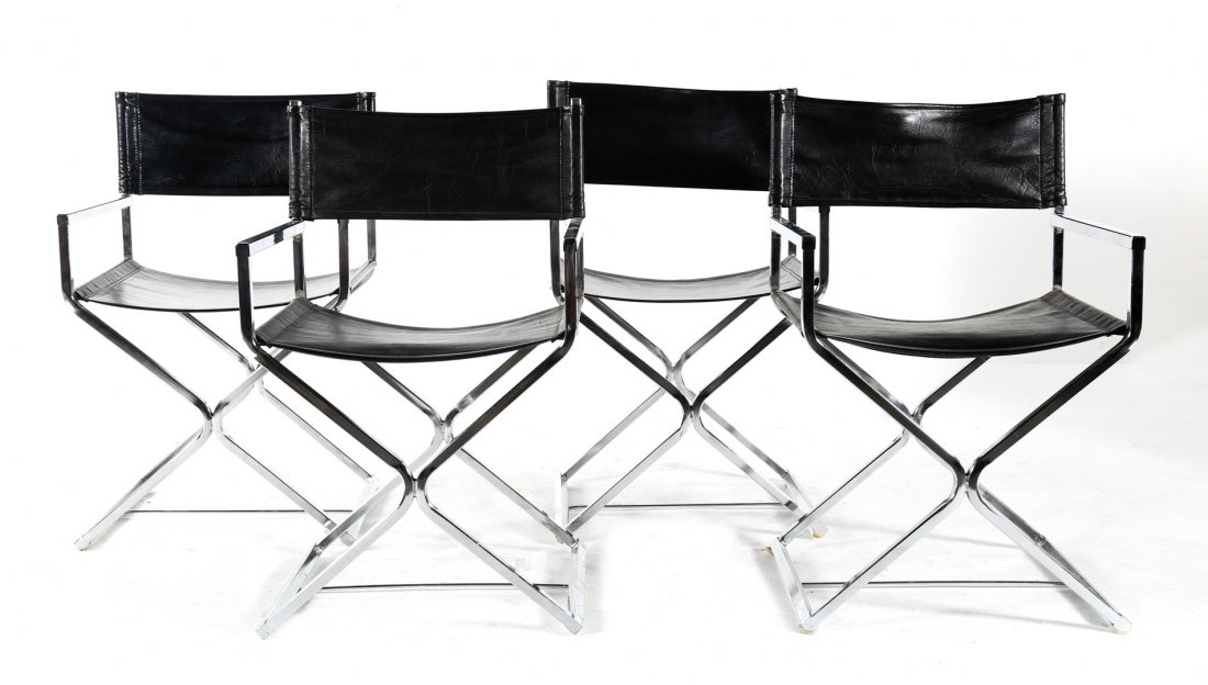 4 Milo Baughman style director's chairs (1 of 3)
