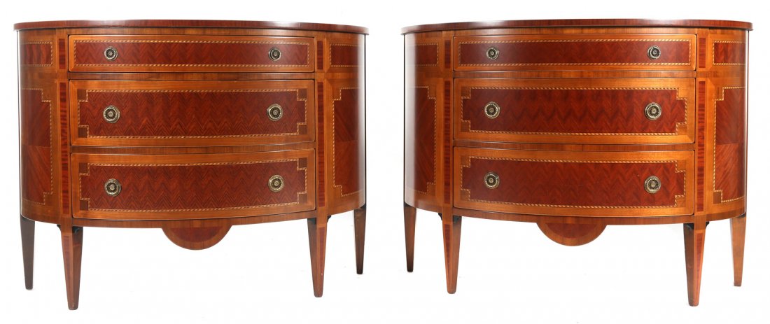 Pair of George III style demilune cabinets (1 of 5)