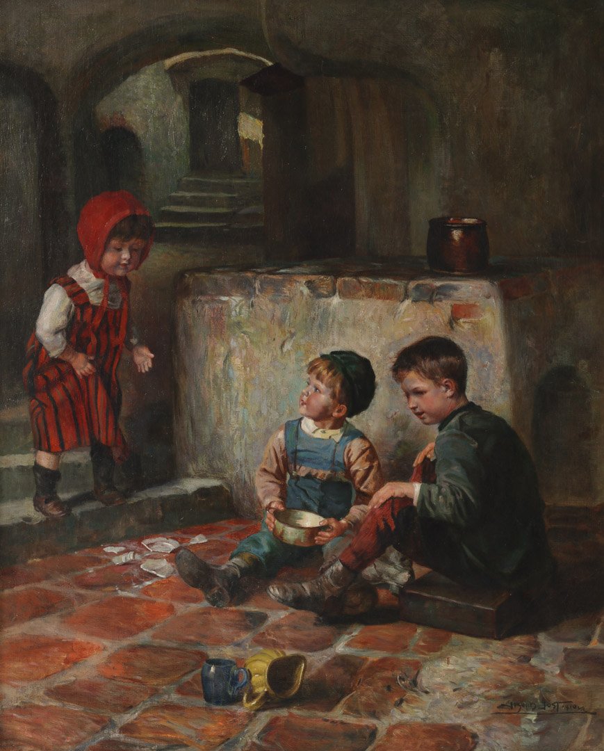 Joseph Jost. The Broken Plate, oil on canvas (1 of 4)