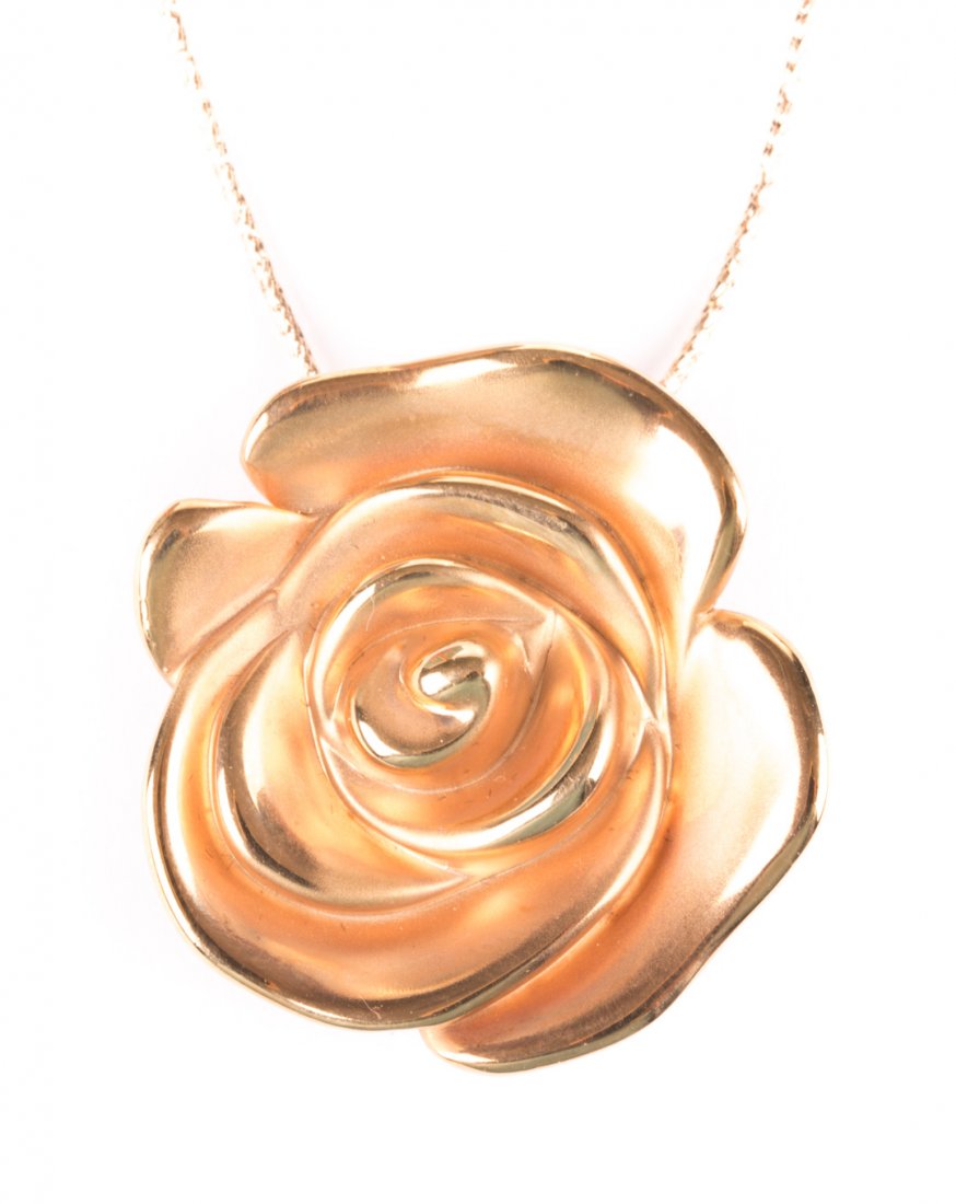 A Rose Pendant Necklace in 14K Rose Gold (1 of 6)