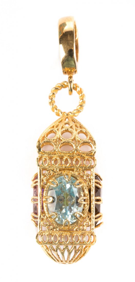 A Lady's Multi-Gemstone Lantern Necklace Slide (1 of 4)
