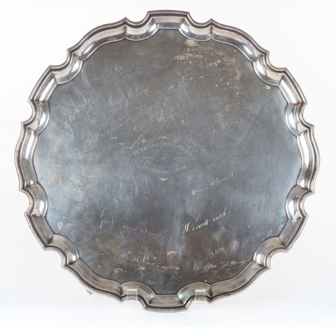 George V sterling silver presentation tray (1 of 4)