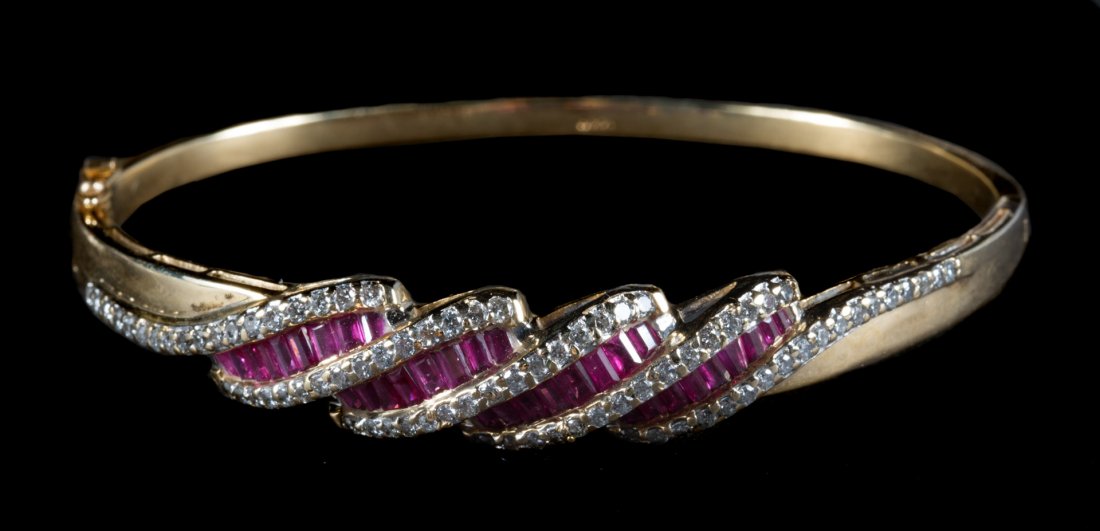 A Ruby and Diamond Bangle Bracelet (1 of 3)