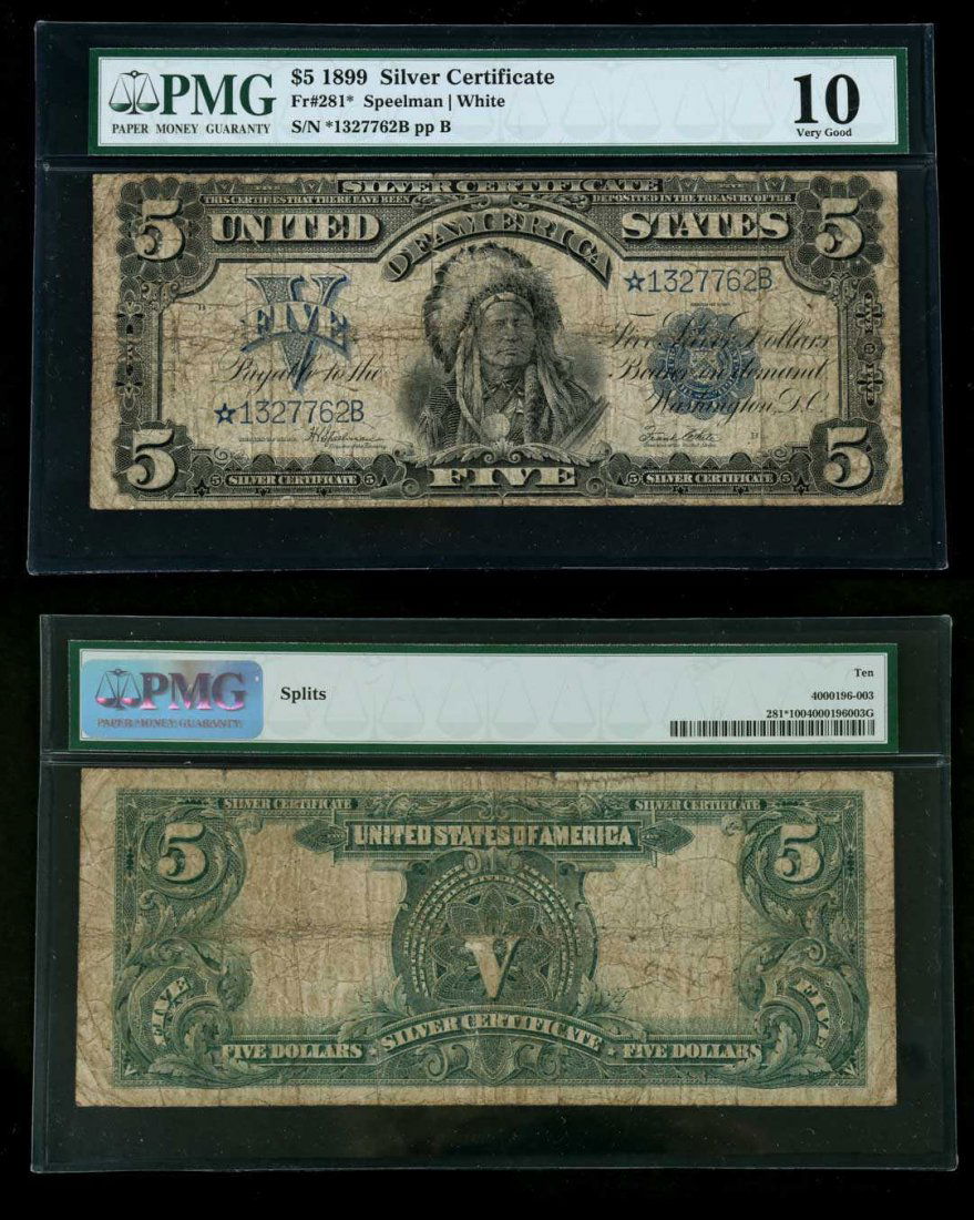 Fr. 281* 1899 $5 Silver Certificate Star Note (1 of 3)
