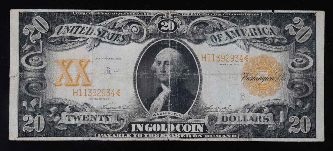 Fr.1186 $20 1906 Gold Certificate (1 of 2)