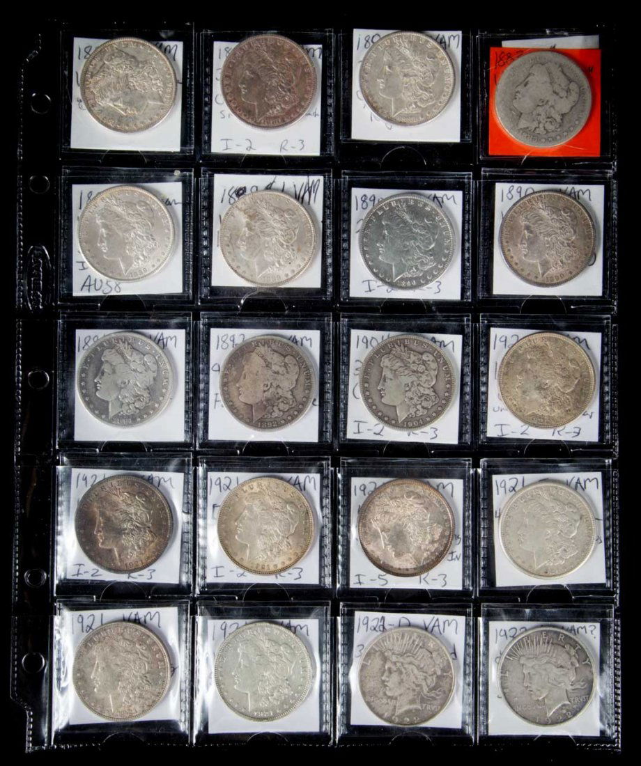 [USA] 20 Mixed Silver Dollars, 1880-1922 (1 of 5)