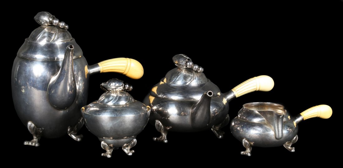 Georg Jensen sterling 4-piece coffee & tea service (1 of 7)