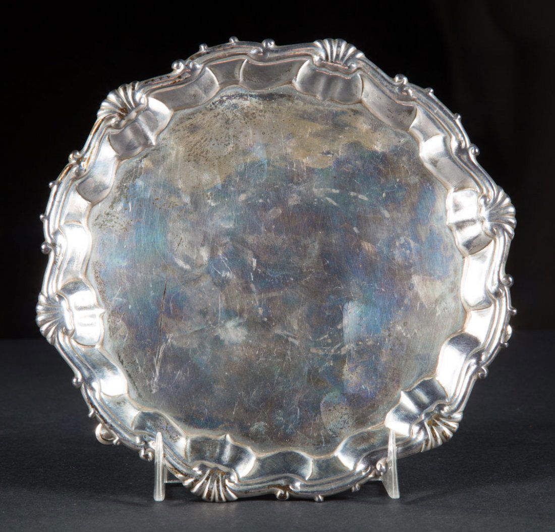 Early Georgian sterling silver salver (1 of 2)