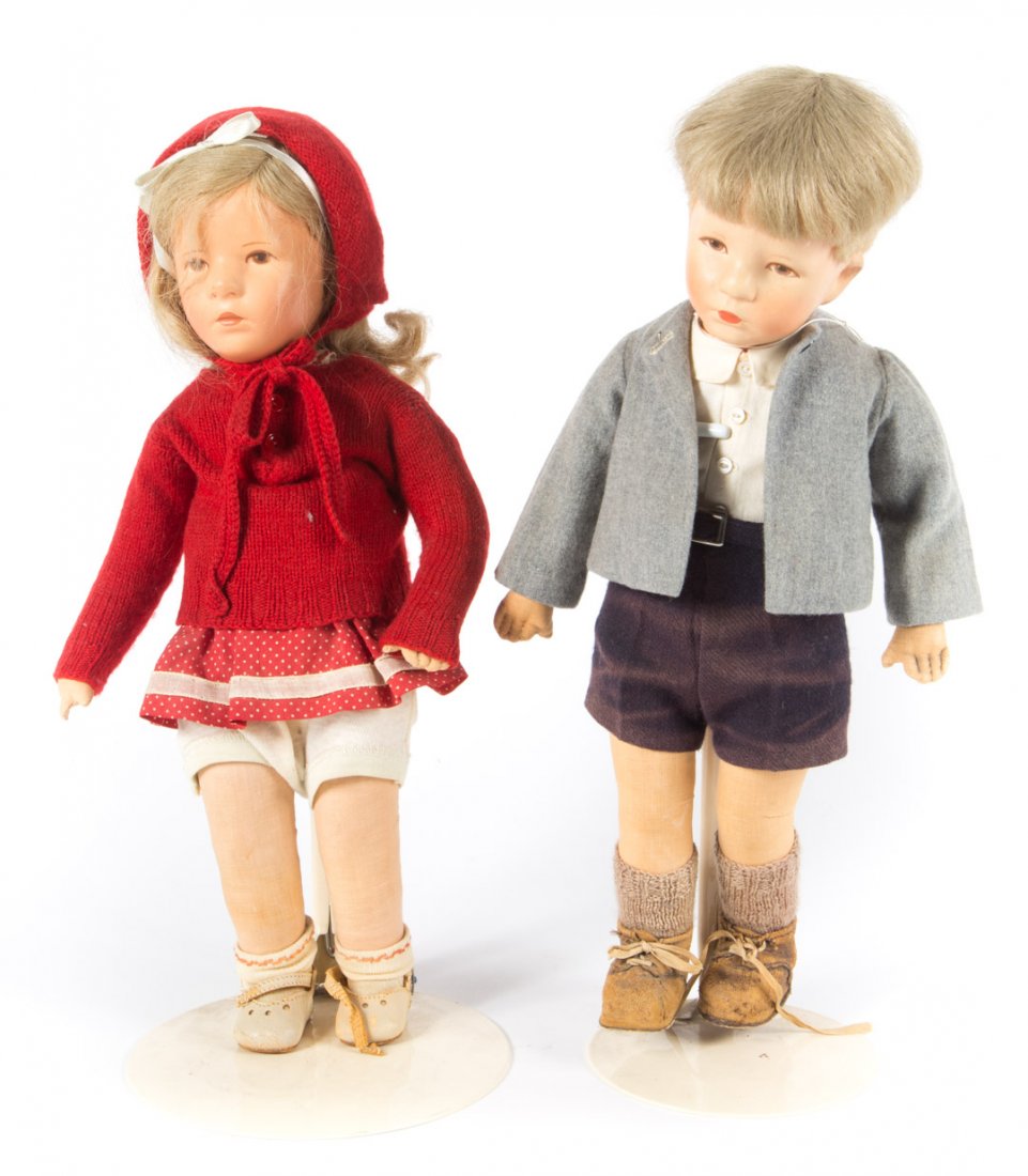Lenci type doll: Red Riding Hood & boy doll (1 of 4)