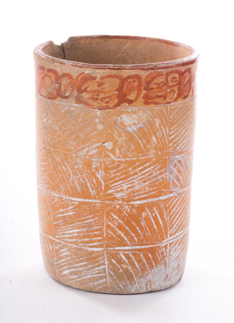 Mayan pottery cylinder vessel (1 of 2)