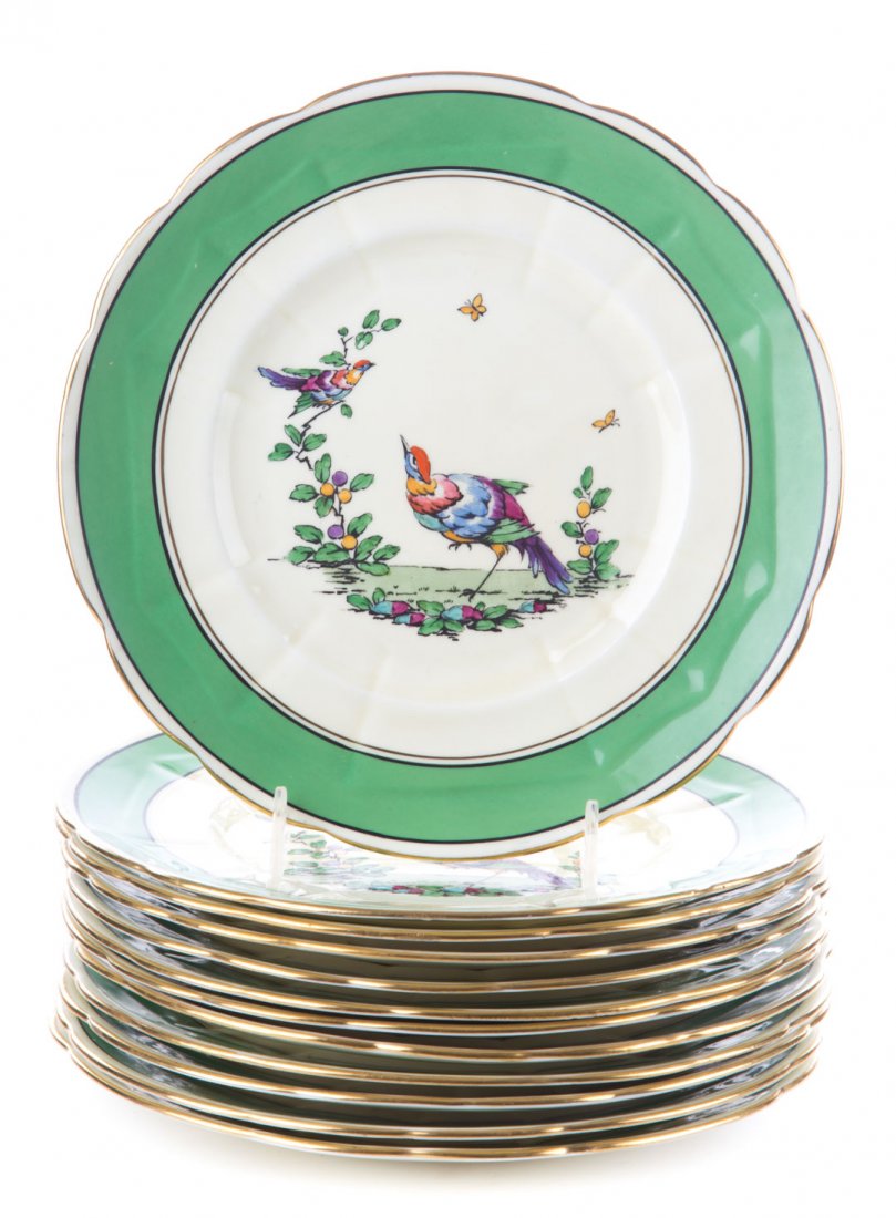 11 Crown Staffordshire china dessert plates (1 of 4)