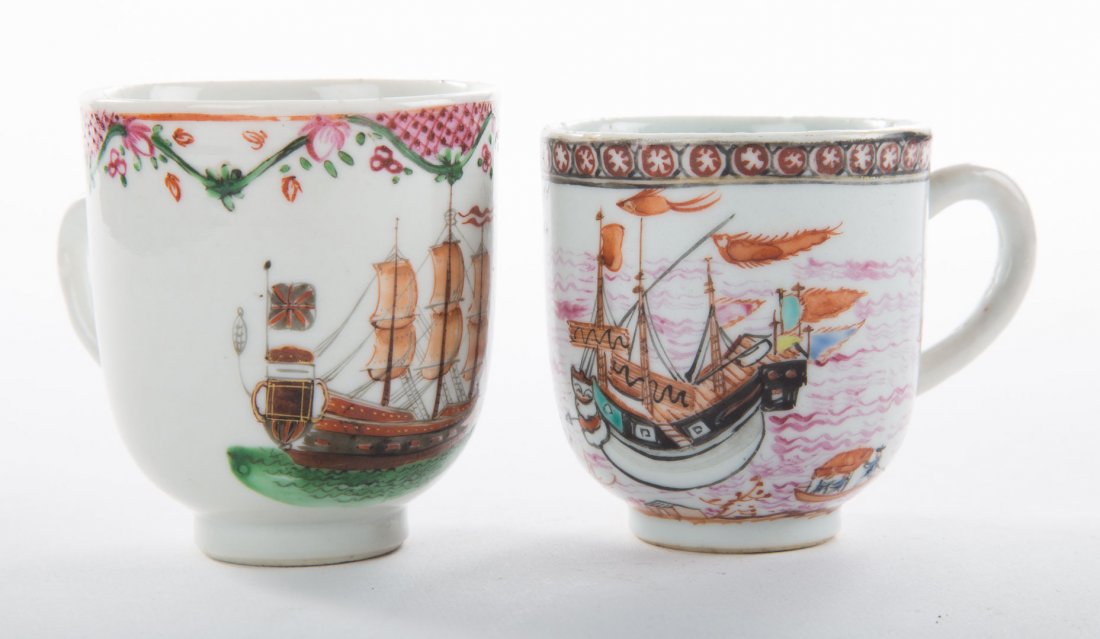 Two rare Chinese Export porcelain teacups (1 of 4)