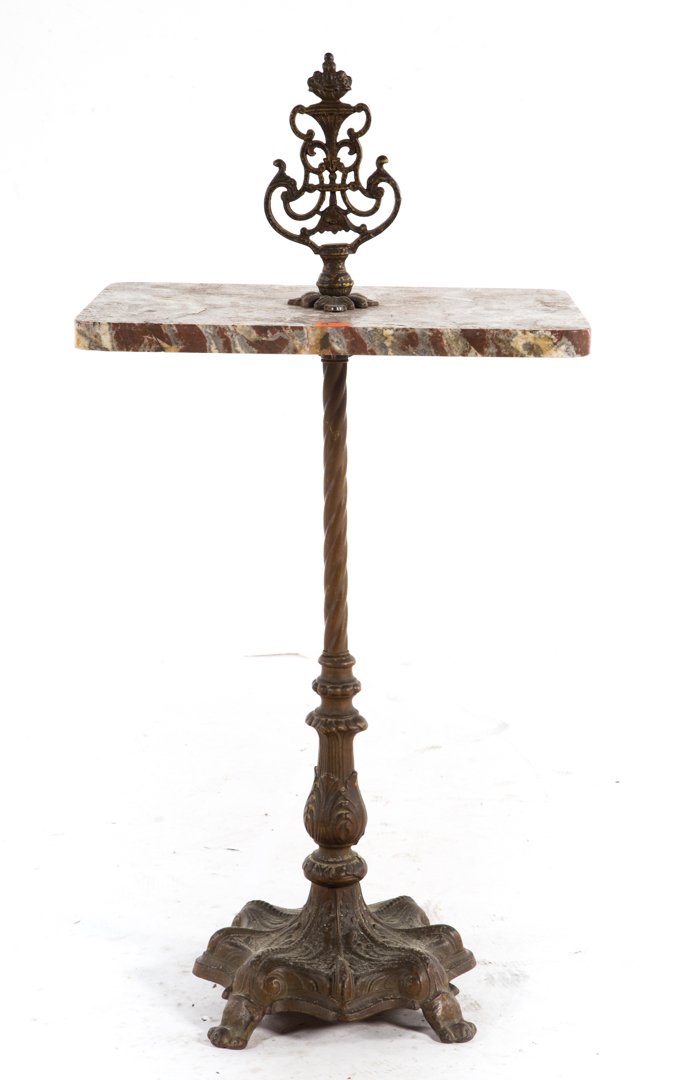 Victorian cast brass marble top stand (1 of 2)