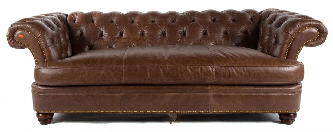 Contemporary leather upholstered Chesterfield sofa (1 of 4)