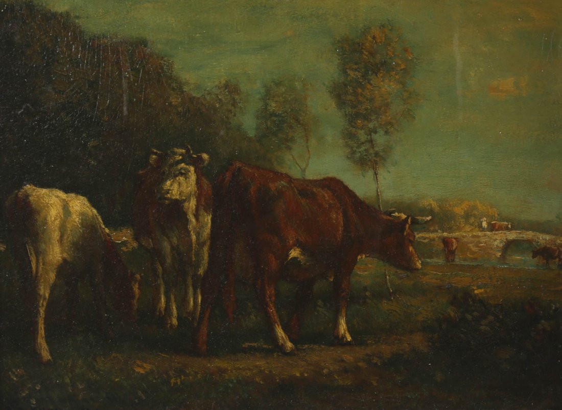 R.C. Pietersz. Cows in a Landscape, oil on panel (1 of 4)