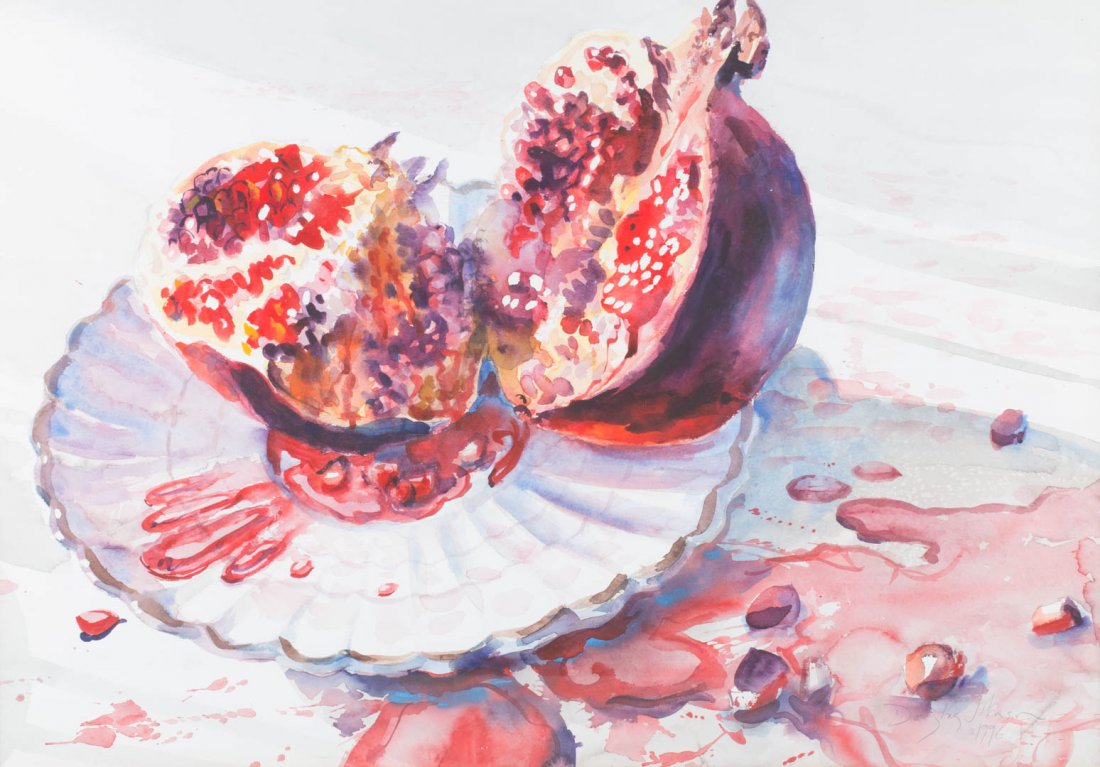 Douglas Johnson. Pomegranates, watercolor (1 of 5)