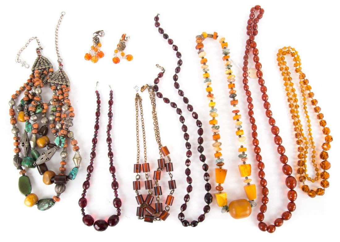 A Bag of Amber Jewelry and Beads (1 of 4)