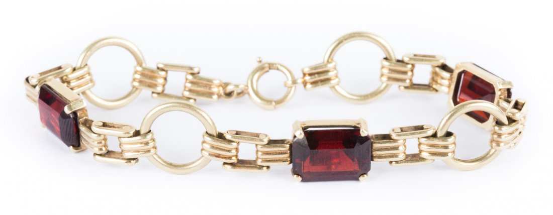 A Garnet and 14K Gold Bracelet (1 of 3)