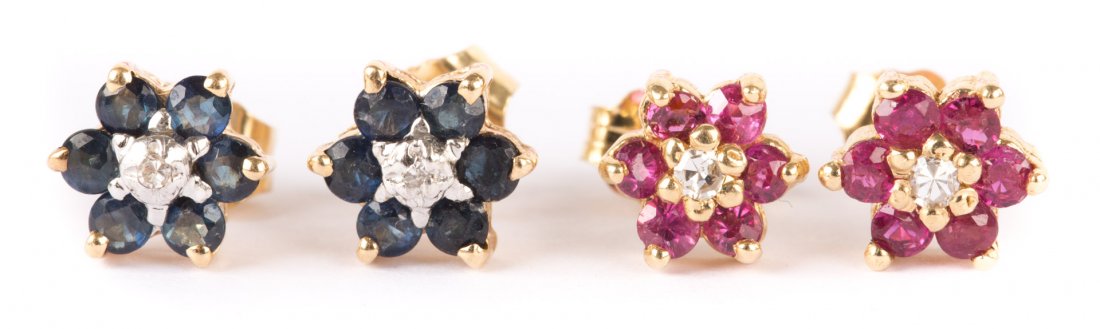 Two Pairs of Floral Stud Earrings (1 of 2)
