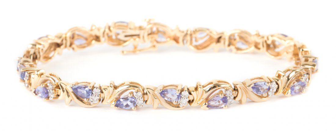 A Tanzanite and Diamond Tennis Bracelet (1 of 3)