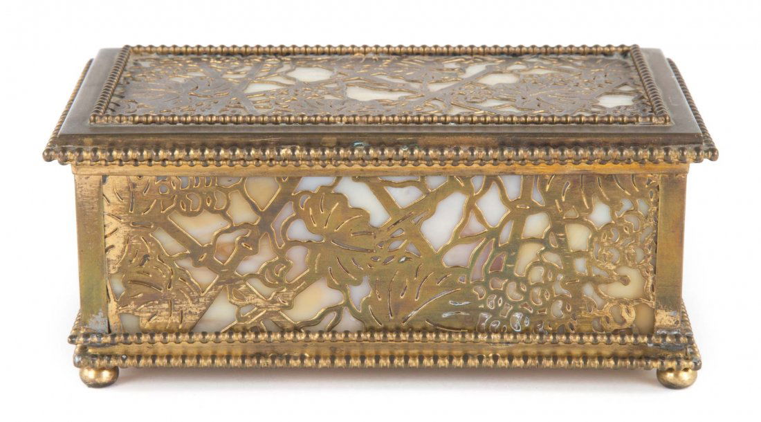 Tiffany gilt-metal "Grapevine" desk box (1 of 5)