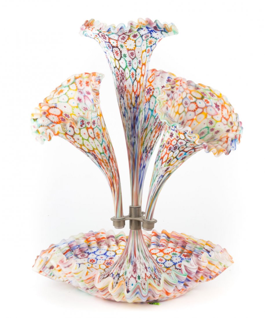 Continental millefiori glass epergne (1 of 4)