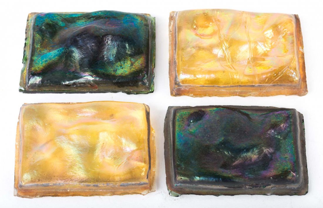 Four Tiffany glass tiles (1 of 2)