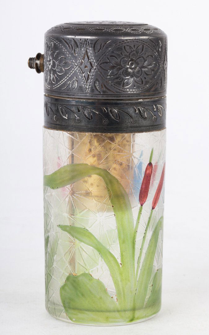 Art glass and silver-plate atomizer (1 of 3)