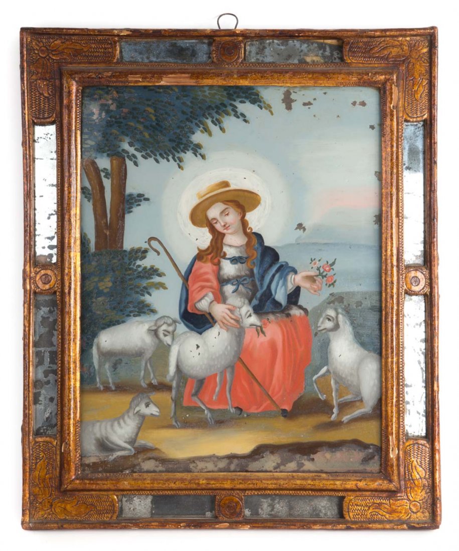 Chinese Export reverse painting on glass (1 of 4)