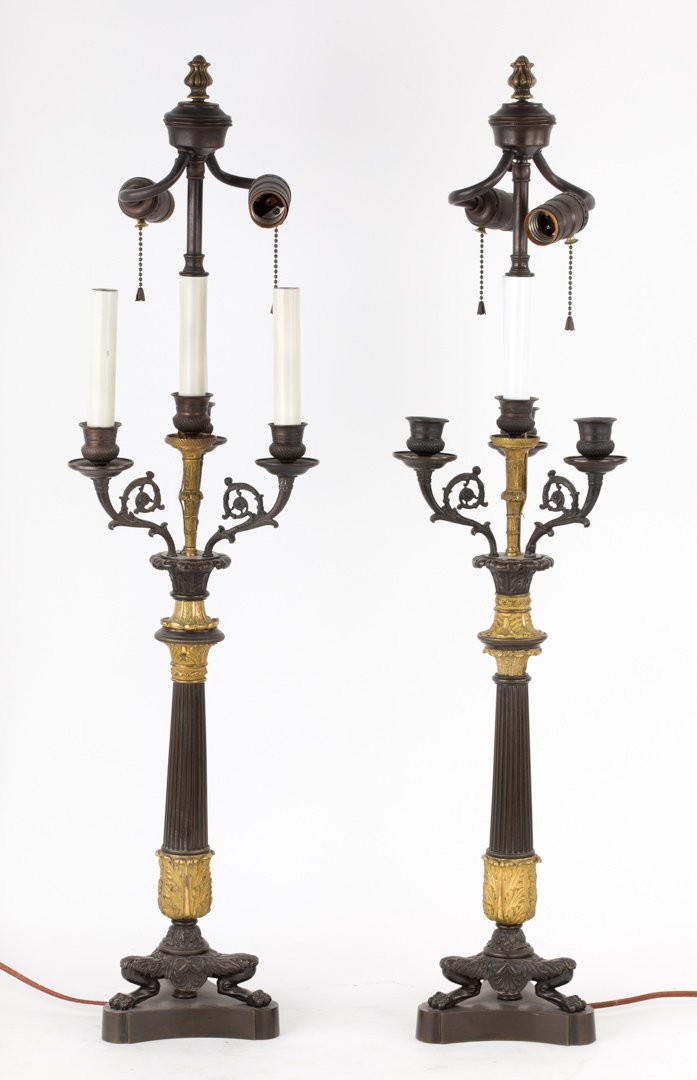 Pair Louis XVI style bronze candelabra (1 of 3)