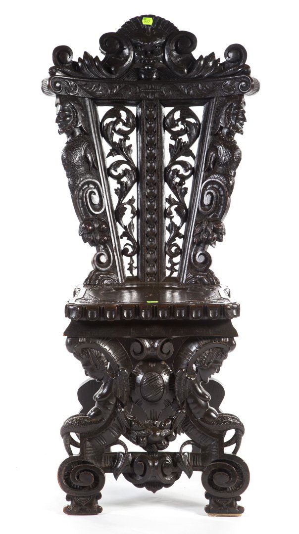 German Renaissance Revival style oak side chair (1 of 4)