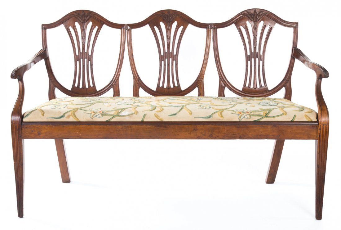 Federal fruitwood chair-back settee (1 of 5)