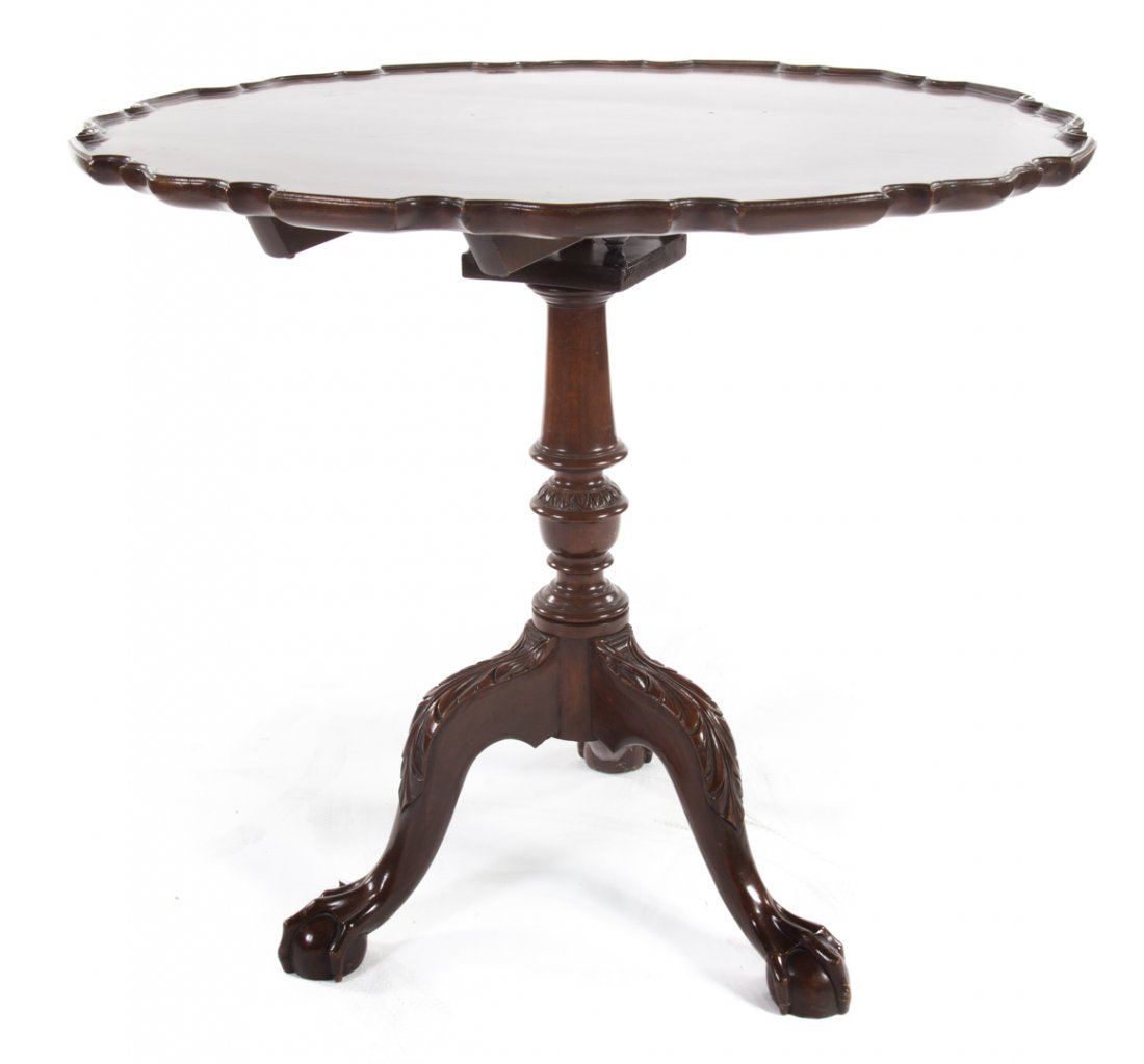 Chippendale style carved mahogany tea table (1 of 5)