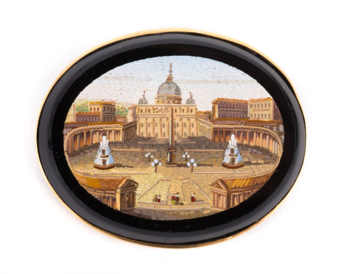 A Very Fine Gold Micro-Mosaic Brooch (1 of 3)