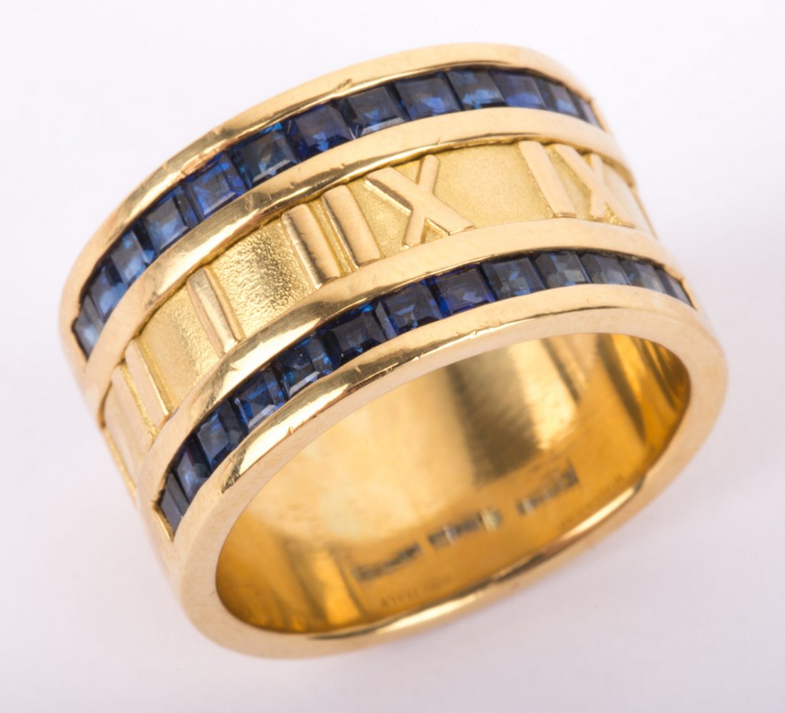 A Tiffany & Co. Gold Atlas Ring with Sapphires (1 of 8)