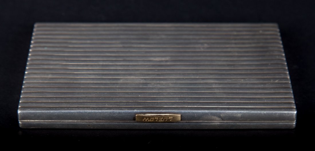 Fine Art Deco silver cigarette case by Cartier (1 of 3)