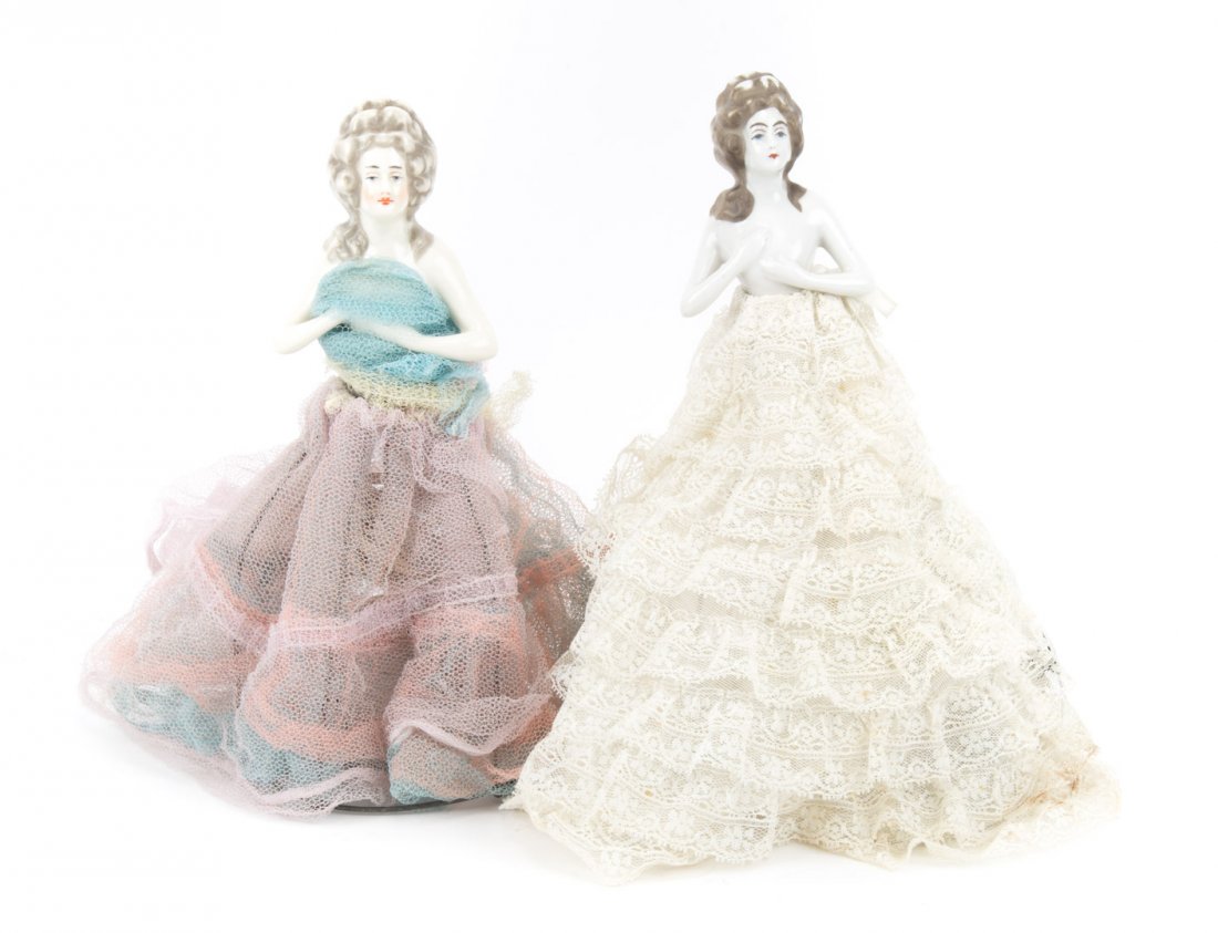Near pair porcelain doll boudoir lamps (1 of 7)