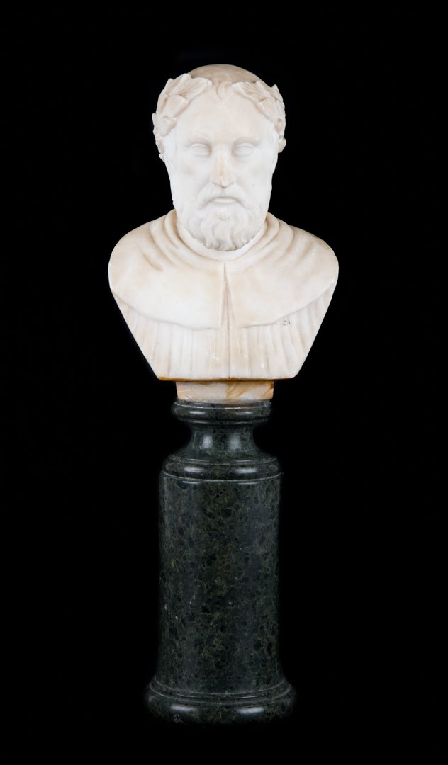 Italian carved alabaster bust of Dante (1 of 3)