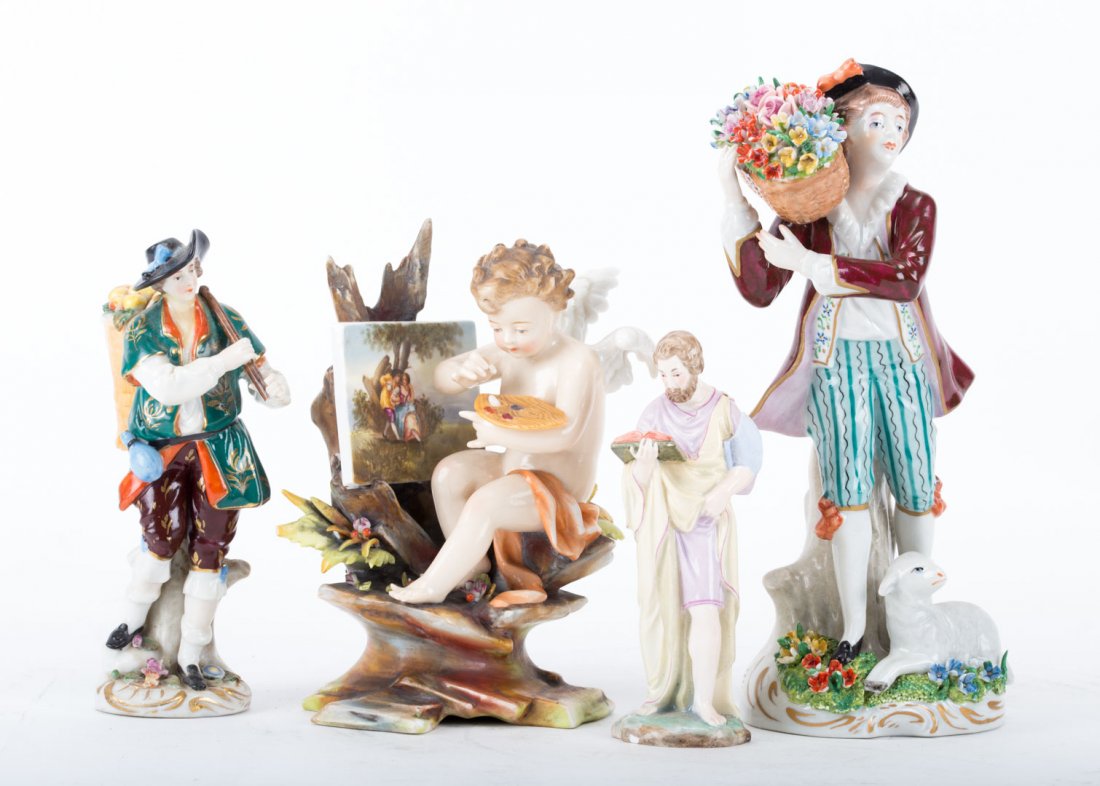 Four German porcelain figures (1 of 9)