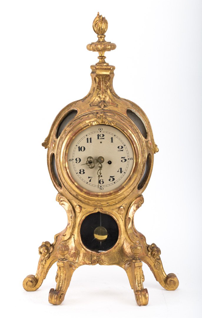 Italian carved and giltwood mantel clock (1 of 4)