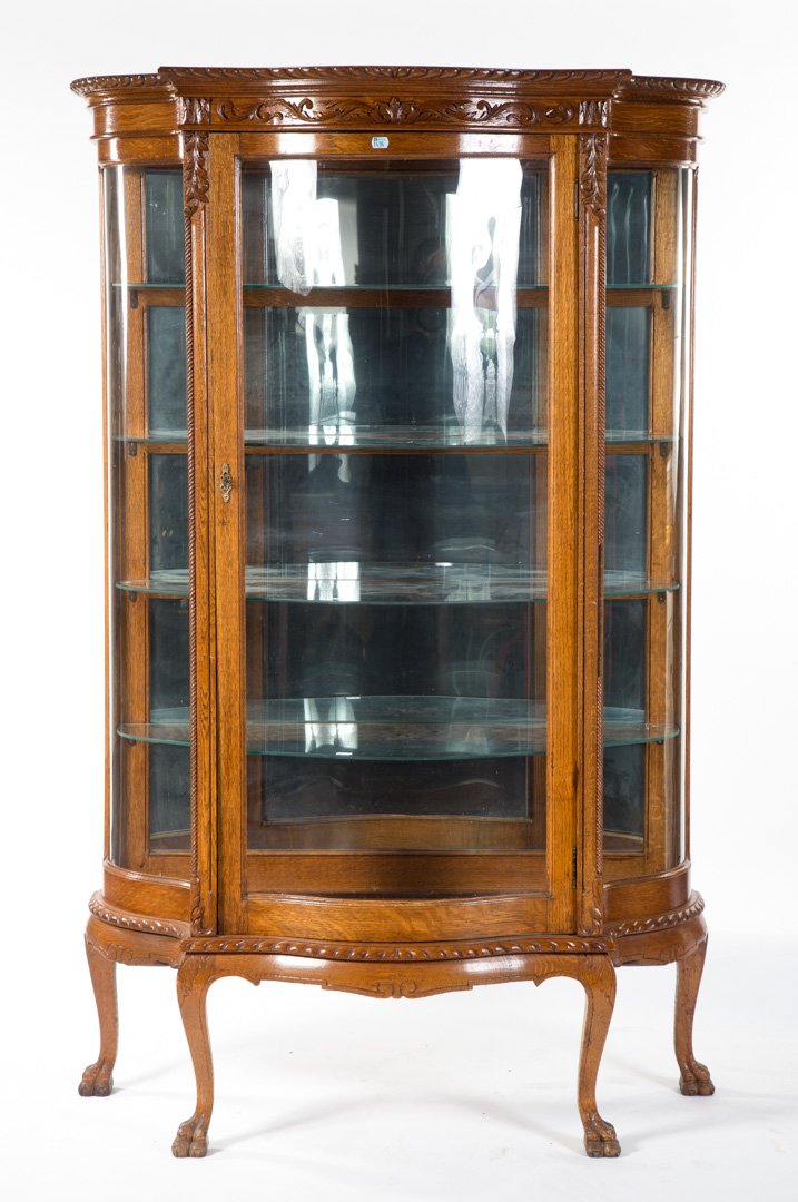 Late Victorian oak display cabinet (1 of 5)