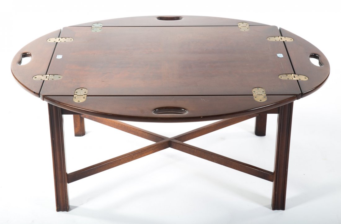 Chippendale style mahogany butler's tray table (1 of 4)