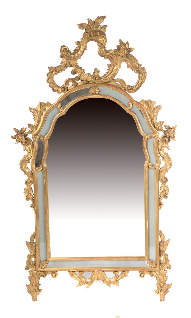 Rococo Style carved giltwood looking glass (1 of 5)